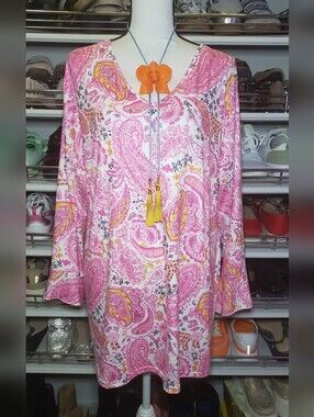 Paisley Print Tunic Top